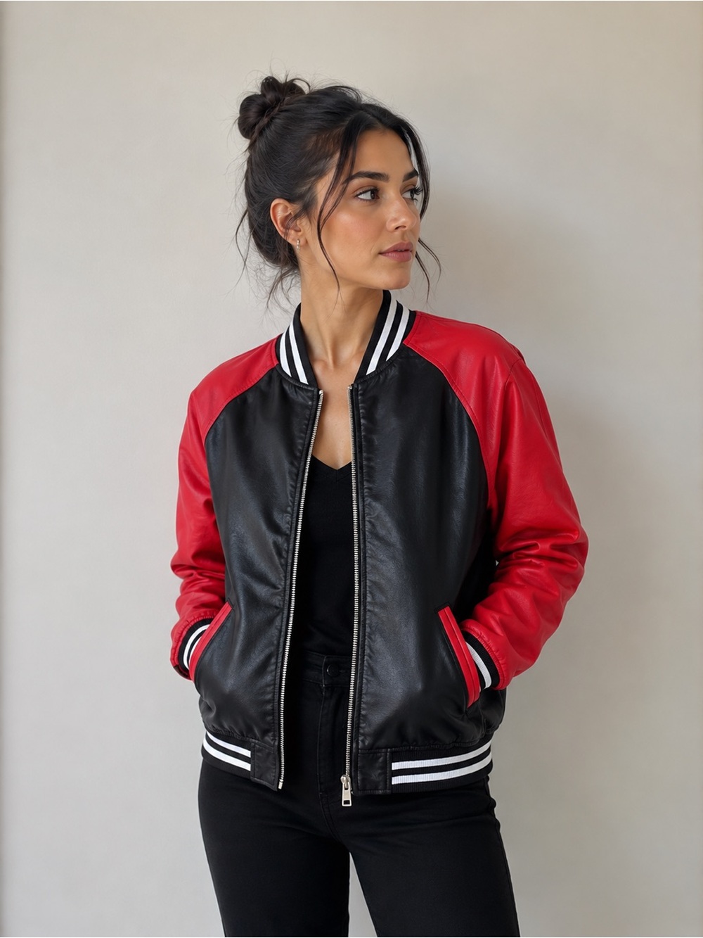 ❤️🖤🤍 MASKA Made in Italy, high end lamb leather jacket.